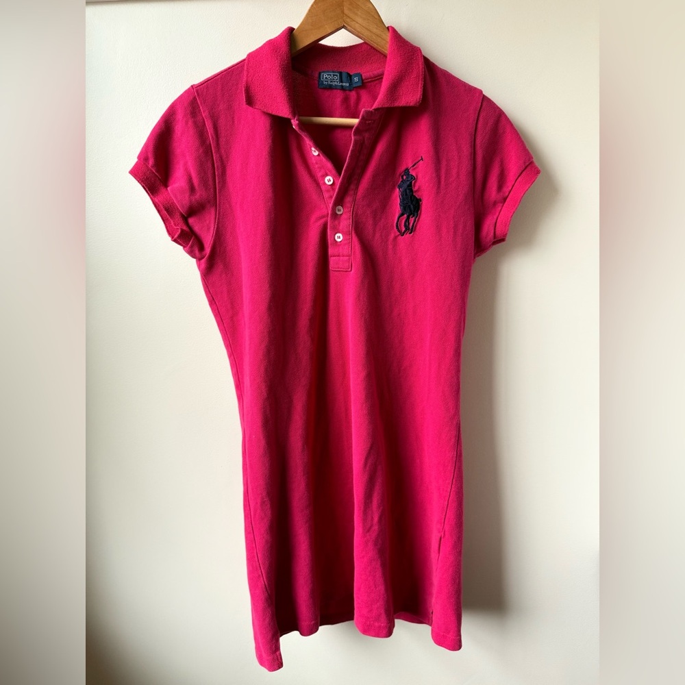 POLO RALPH LAUREN Vintage Dress Big Pony Tennis Prep Preppy Pickleball Pink‎ S